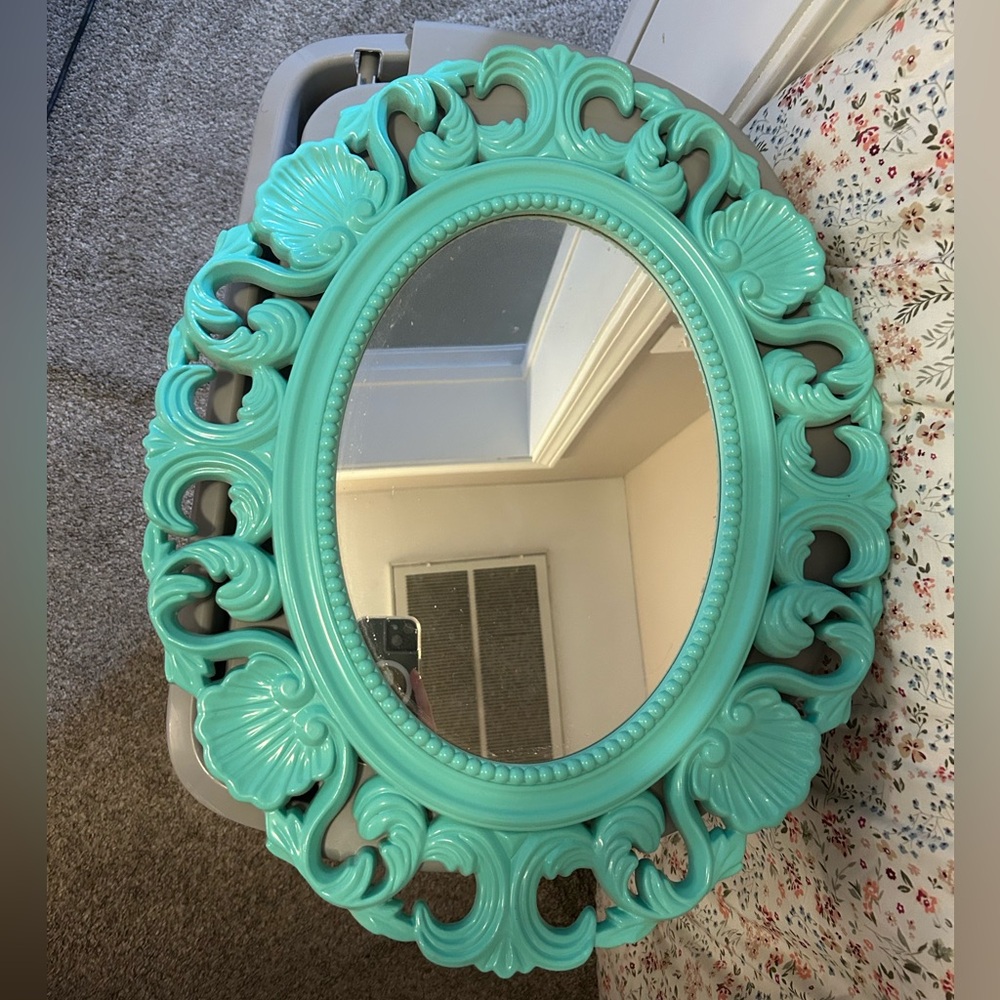 TEAL WALL MIRROR - Picture 3 of 3